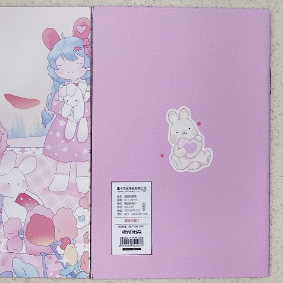 Anime kawaii girl reading mini notebook notepad - Picture 2 of 2